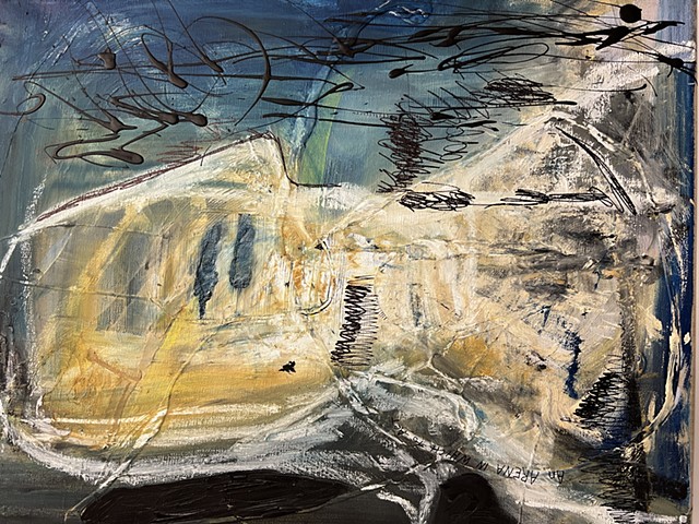 Helplessness, 20 x 16 inches/ 50 x 40 cm, oil, ink, enamel on linen, 2025