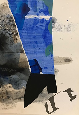 Shipwreck Series, collage, mono type on paper, 40 x 30 cm