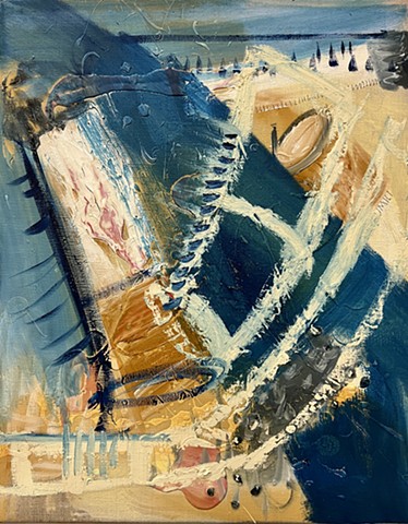 Furry, oil, enamel, on linen, 16 x 20 inches, 2025