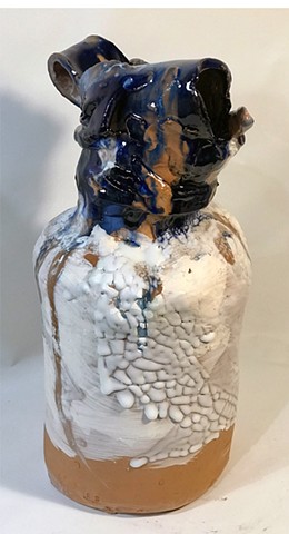 Floating to the Top, glazed earthenware, 24 x 14 x 14 in, 2023