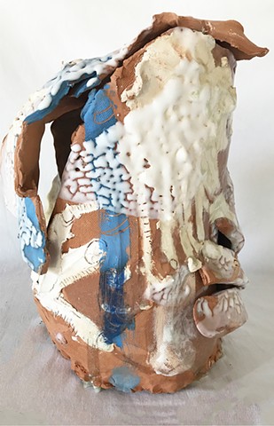 Bear Hug, glazed earthenware, 40 x 30 x 30 c,, 2023