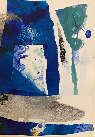 Shipwreck Series, collage, mono type on paper, 40 x 30 cm