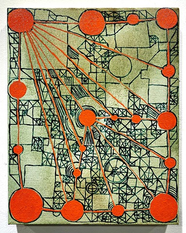 Green Structure with Orange Nodes