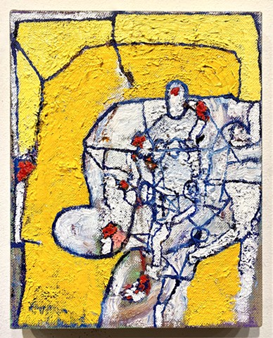White Figure on Yellow Tablet