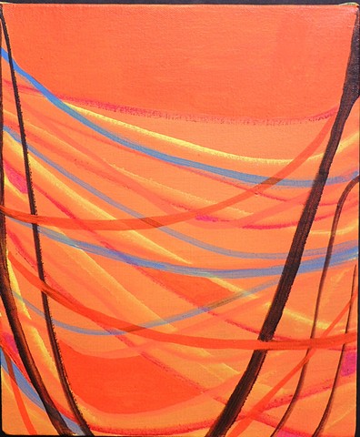 Untitled (lines on orange) 