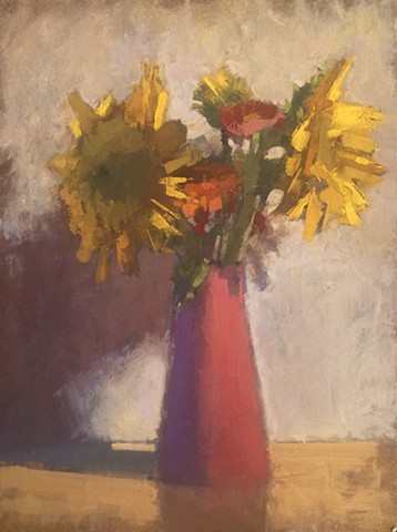 Sunflowers And Zinnias