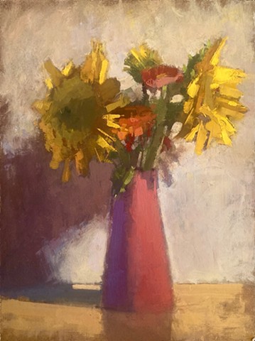 Sunflowers And Zinnias