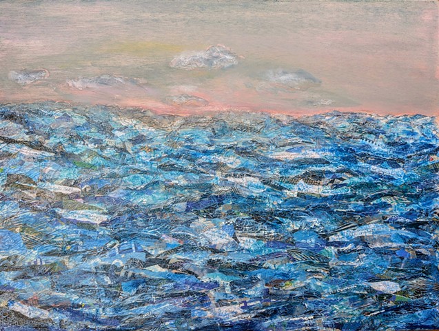 sea scape collage written word poetry