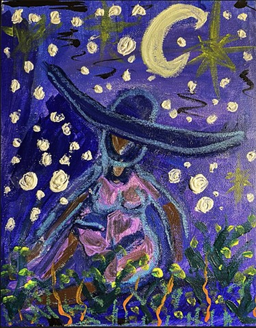 "La Dame violette dans la nuit"