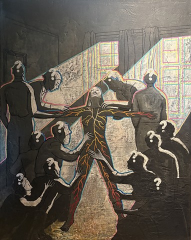 conceptual art, painting, original artwork, ecology of love, canadian art, narrative surrealism