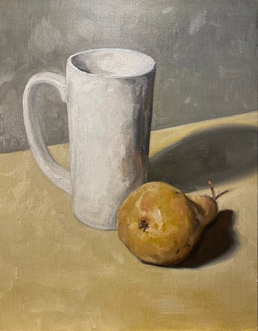 Still life in grey and gold