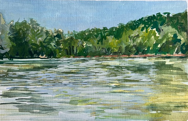 Sitting by the River with my Love and our Dog