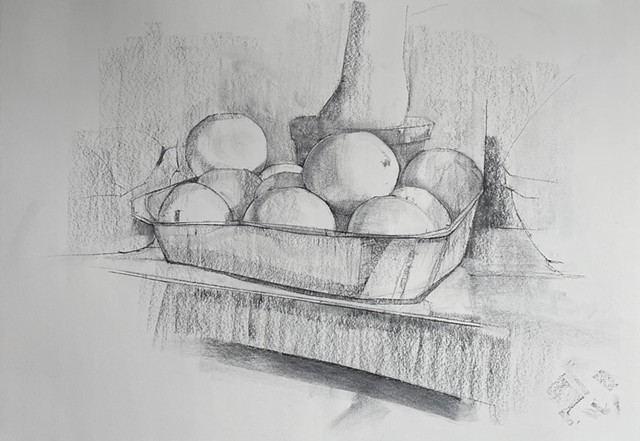 Kitchen Basket with Oranges