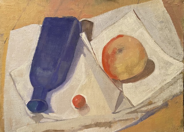 Blue Bottle and Apple