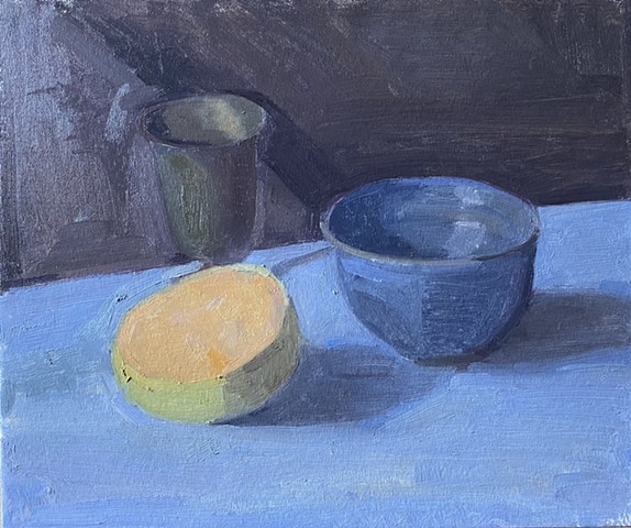 Blue Bowl and Melon