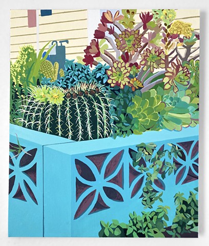 Barrel Cactus, Succulents & Breeze Blocks