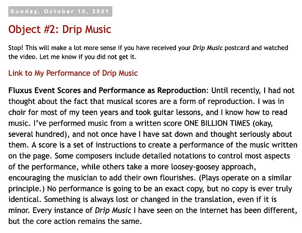 Object 2: Drip Music Blog Entry