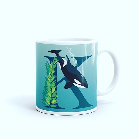 Sea Life Alphabet Mug - K