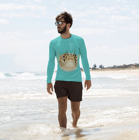 Adult Rash Guard Front - Pufferfish