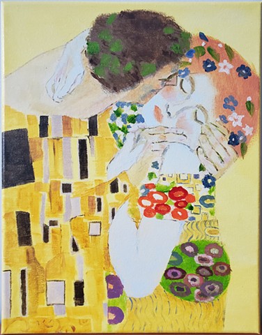 Study of The Kiss by Gustav Klimt