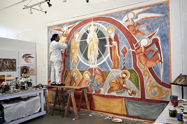 painting The Transfiguration mural