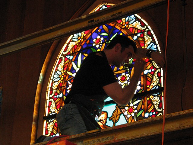 detailing the restored window now installed