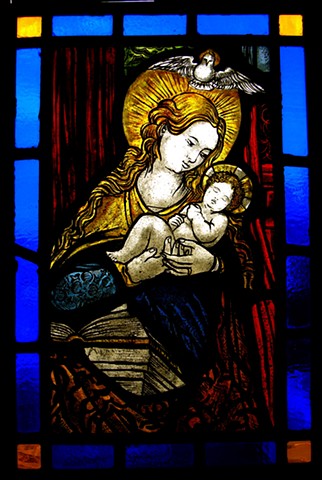Madonna and Child and Holy Spirit (after a 14th century window)