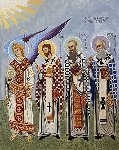 Holy Hierarchs of the East with angel