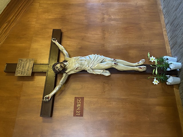 Finished statue installed in the Church, Mater deLaRosa, South San Francisco CA