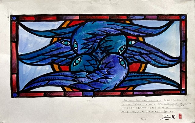 Seraphim, Design for stained glass window, (to be completed in 2024)
