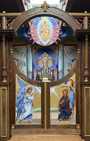 Royal Doors, icon of the Annunciation 