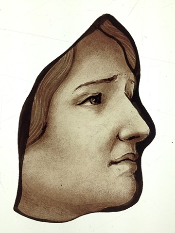 head of a woman, (executed for Sunlites Stained Glass, NYC)