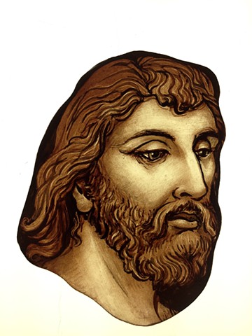 head of an Apostle (executed for Sunlites Stained Glass, NYC)