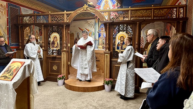 First Divine Liturgy with newly installed iconostasis