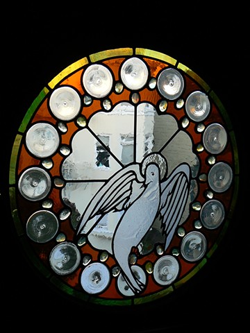 Holy Spirit stand glass window