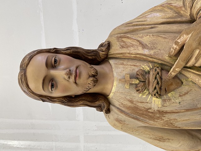 Sacred Heart statue ( before) 