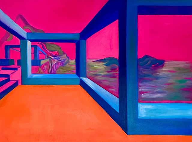 Due to scale, painting ships unstretched and will require restretching by a framer. Email chloe@chloemacaulay.com with any questions.