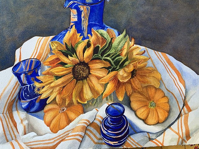 Sunflowers in Blue