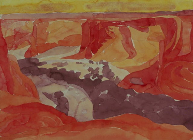watercolor of Canyon de Chelly by Laura Hampton