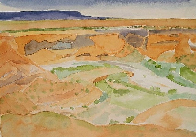 watercolor of Canyon de Chelly by Laura Hampton