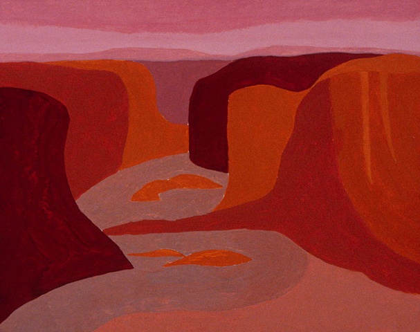 gouache on panel, Canyon de Chelly by Laura Hampton