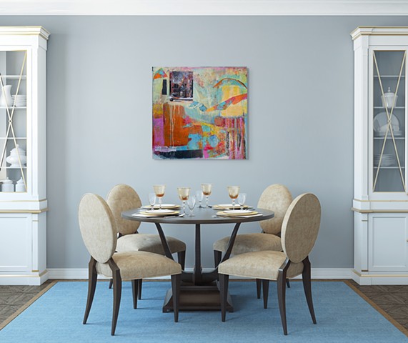 Serape Blues in Room setting