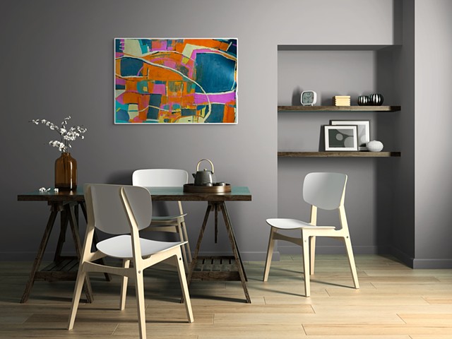 Cobblestones and Tin Roofs in Room setting