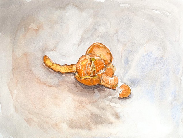 watercolor of oranges or clementines or cuties. 