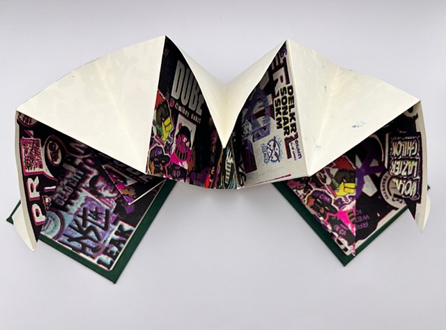 Screen Print/ Hardcover Lotus Fold Book