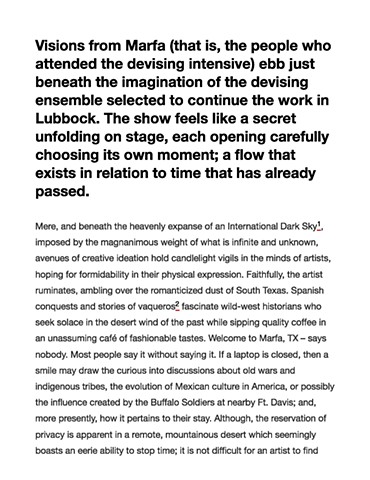 Dramaturg's Note for The Ghost Project