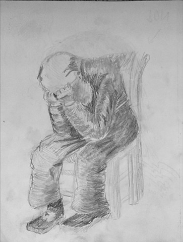 "Sorrowing Old Man (At Eternity's Gate)" study 