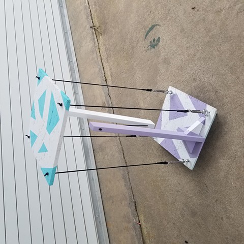 Scrap wood tensegrity table 