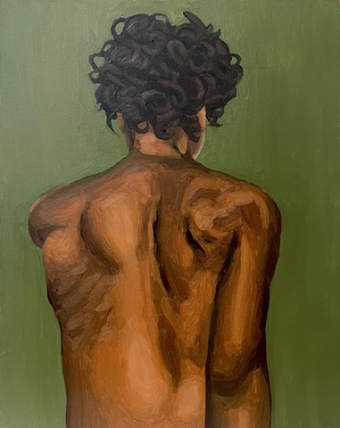 Figure Painting with Olive Green