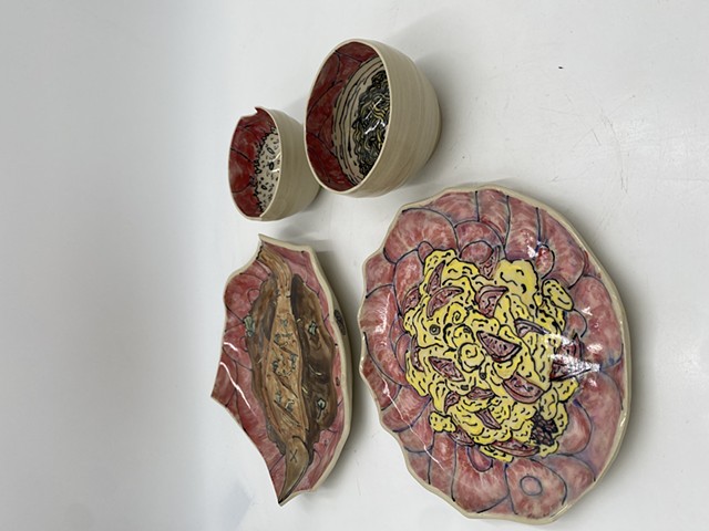 Plates and Bowls of Food